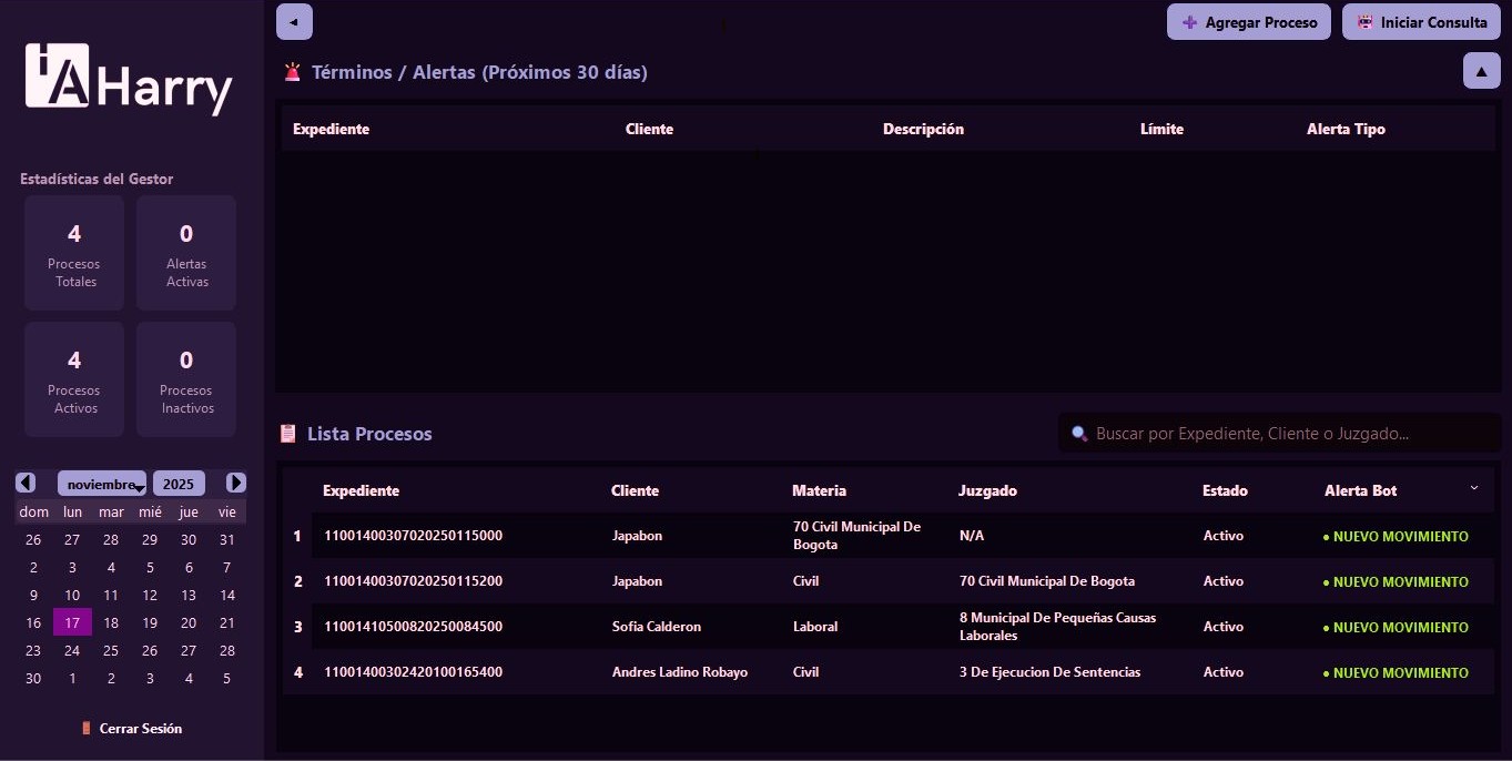 Gestor Judicial Interface